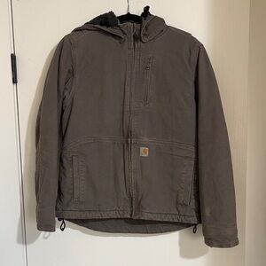 Carhartt Gray Hooded Canvas Jacket